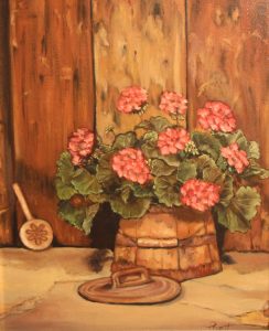 Bucket of Geraniums by Patricia Pruett